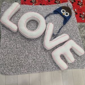 Multicolor crochet pillows